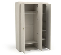 Arte Mossa Luxurious Hinged Mirrored Wardrobe In Cashmere - W1370mm X H2060mm X D560mm - thumbnail 2