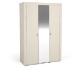 Arte Mossa Luxurious Hinged Mirrored Wardrobe In Cashmere - W1370mm X H2060mm X D560mm - thumbnail 1