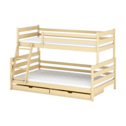Arte Fami Pine Wooden Bunk Bed With Drawers - Foam Mattresses - 90 X 200 Cm & 120 X 200 Cm - thumbnail 5