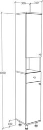 Vcm Bathroom Furniture Bathroom Cabinet Drawer Nilosi - thumbnail 5