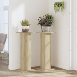 Walplus Plant Stands 2 Pcs Sonoma Oak 30X30X80 Cm Engineered Wood - thumbnail 3