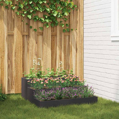Berkfield Garden Planter Black 90 X 90 X 35 Cm Steel - image 1