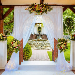 Costway Wooden Garden Arch Large Rose Trellis Pergola Arbour Climbing Plant Wood Archway - thumbnail 4