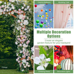 Costway Wooden Garden Arch Large Rose Trellis Pergola Arbour Climbing Plant Wood Archway - thumbnail 7
