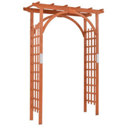 Costway Wooden Garden Arch Large Rose Trellis Pergola Arbour Climbing Plant Wood Archway - thumbnail 2