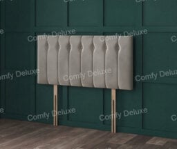Comfy Deluxe Pink Plush Florence  4Ft6 Double Headboard 26Inch Matching Buttons - thumbnail 1