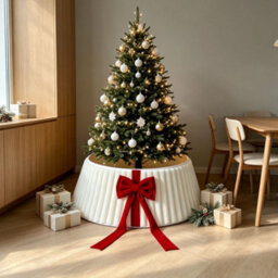 Amorly 43Cm Christmas Tree Collar, Plush Tree Collar Tree Stand Cover Xmas Tree Ring Stand Tree Basket Skirt For Winter Home Decorations - thumbnail 4