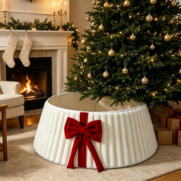 Amorly 43Cm Christmas Tree Collar, Plush Tree Collar Tree Stand Cover Xmas Tree Ring Stand Tree Basket Skirt For Winter Home Decorations - thumbnail 2