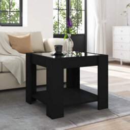 Berkfield Coffee Table With Led Black 53X53X45 Cm Engineered Wood - thumbnail 4