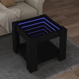 Berkfield Coffee Table With Led Black 53X53X45 Cm Engineered Wood - thumbnail 1