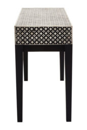 Orsina Exquisite Mother Of Pearl Console Table, Durable Sofa Table, Monochrome Design Console Table For Bedroom - thumbnail 4