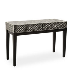 Orsina Exquisite Mother Of Pearl Console Table, Durable Sofa Table, Monochrome Design Console Table For Bedroom - thumbnail 6