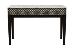 Orsina Exquisite Mother Of Pearl Console Table, Durable Sofa Table, Monochrome Design Console Table For Bedroom - thumbnail 3