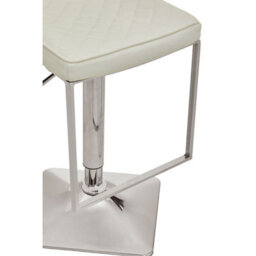 Orsina Baina White And Chrome Bar Stool With Square Base - thumbnail 6