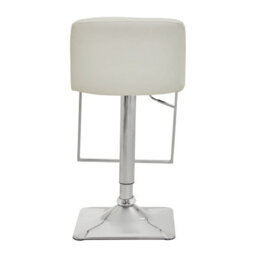 Orsina Baina White And Chrome Bar Stool With Square Base - thumbnail 4