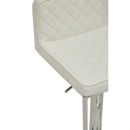 Orsina Baina White And Chrome Bar Stool With Square Base - thumbnail 5