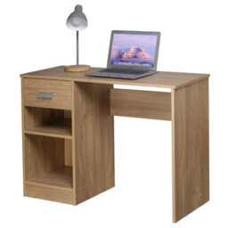 Urbn-Living Urbnliving Height 74Cm 1 Drawer Wooden Bedroom Computer Work Table Colour Oak Office Desk Dressing Jewellery Unit - thumbnail 4