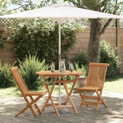 Berkfield Garden Dining Set 2 Pcs Brown Solid Teak Wood - image 1