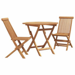 Berkfield Garden Dining Set 2 Pcs Brown Solid Teak Wood - thumbnail 2