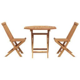 Berkfield Garden Dining Set 2 Pcs Brown Solid Teak Wood - thumbnail 7