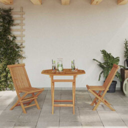 Berkfield Garden Dining Set 2 Pcs Brown Solid Teak Wood - thumbnail 4