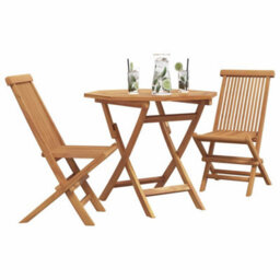 Berkfield Garden Dining Set 2 Pcs Brown Solid Teak Wood - thumbnail 3
