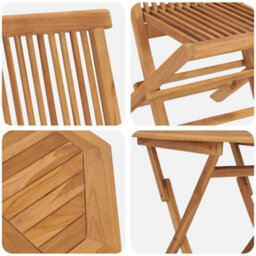 Berkfield Garden Dining Set 2 Pcs Brown Solid Teak Wood - thumbnail 9