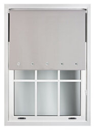 Furnished Thermal Blackout Roller Blinds With Round Eyelets & Metal Fittings - Grey (W)125Cm (L)165Cm - thumbnail 2