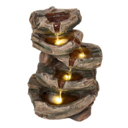 Living And Home 5-Tier Solar-Powered Water Fountain, Faux Wood Root Design Outdoor Decor For Garden And Patio, 46Cm(H) - thumbnail 8