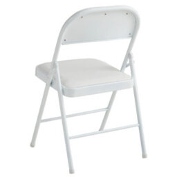 Mcc Direct Set Of 2 Folding Dining Chairs Metal Frame Padded Seats White - thumbnail 6