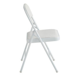 Mcc Direct Set Of 2 Folding Dining Chairs Metal Frame Padded Seats White - thumbnail 5