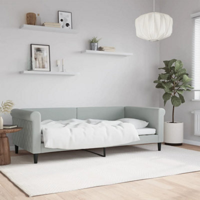 Berkfield Day Bed Light Grey 90X190 Cm Velvet - image 1