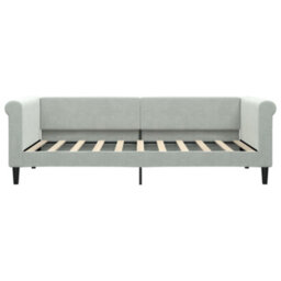 Berkfield Day Bed Light Grey 90X190 Cm Velvet - thumbnail 3