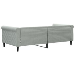 Berkfield Day Bed Light Grey 90X190 Cm Velvet - thumbnail 5