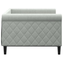 Berkfield Day Bed Light Grey 90X190 Cm Velvet - thumbnail 4