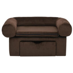 Berkfield Dog Sofa With Drawer Brown 75X50X38 Cm Plush - thumbnail 3