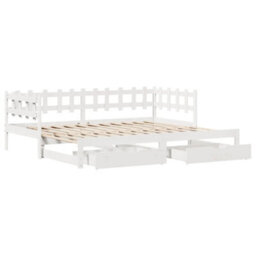Berkfield Daybed With Trundle And Drawers Without Mattress White 90X190 Cm Single - thumbnail 3