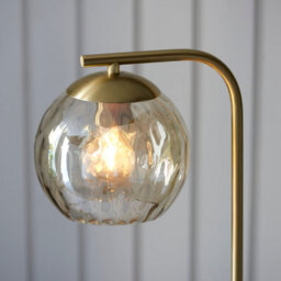 Anson Lighting Devante Gold Effect And Champagne Lustre Dimple Shade Modern 1 Light Floor Light - thumbnail 4