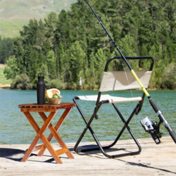 Foldable Round Bistro Coffee Side Table Outdoor Garden - thumbnail 5