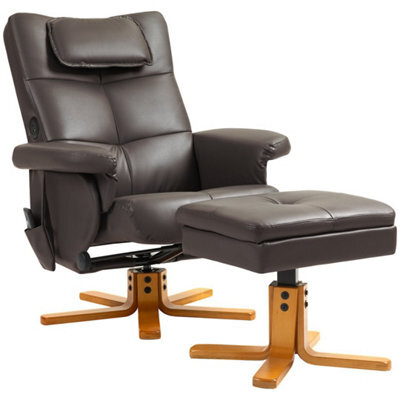 Brown Massage Recliner Chair With Footstool, Remote Control And Hidden Storage - image 1