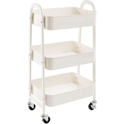 3 Tier Metal Rolling Storage Trolley For Kitchen Beauty Books - image 1