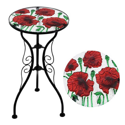 Round Mosaic Garden Patio Side Table Stand - image 1