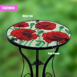 Round Mosaic Garden Patio Side Table Stand - thumbnail 4