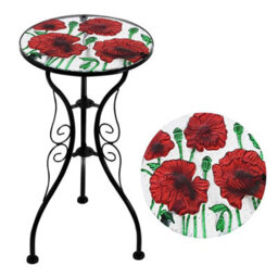 Round Mosaic Garden Patio Side Table Stand - thumbnail 1