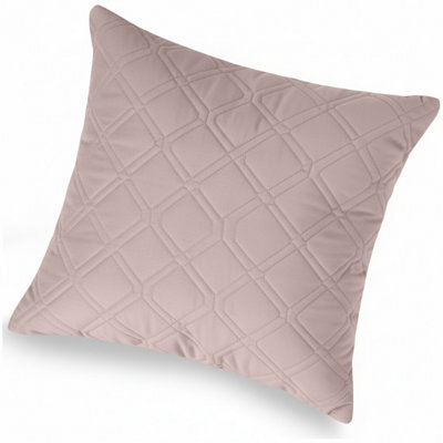 Ameha Pink Embossed Diamond Velvet Cushion Cover, 18X18 Inch, Anti Allergic, Breathable & Ultra Soft