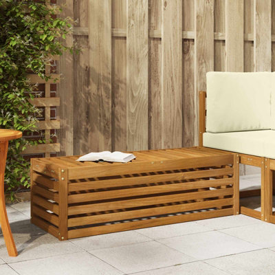 Walplus Outdoor Stool Bench Natural 115 X 43 X 37 Cm Solid Acacia Wood - image 1