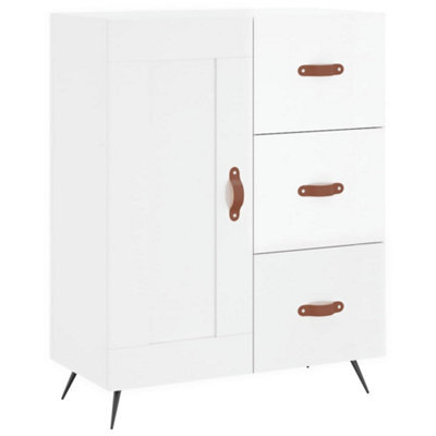 Berkfield Classic Sideboard High Gloss White 69.5X34X90 Cm Engineered Wood - image 1