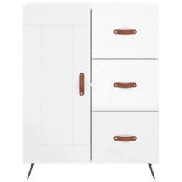 Berkfield Classic Sideboard High Gloss White 69.5X34X90 Cm Engineered Wood - thumbnail 5