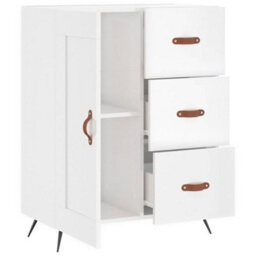 Berkfield Classic Sideboard High Gloss White 69.5X34X90 Cm Engineered Wood - thumbnail 6