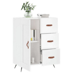 Berkfield Classic Sideboard High Gloss White 69.5X34X90 Cm Engineered Wood - thumbnail 4